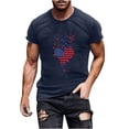 thumbnail image 2 of Tnhcen Men's 4th of July USA Flag Shirts T-Shirt Patriotic Independence Day Graphic Tees Short Sleeve Tops S-3XL, 2 of 5