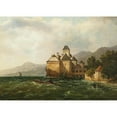 thumbnail image 3 of August Piepenhagen 14x11 Black Modern Framed Museum Art Print Titled - A View of Chillon Castle on Lake Geneva (C. 1835), 3 of 5