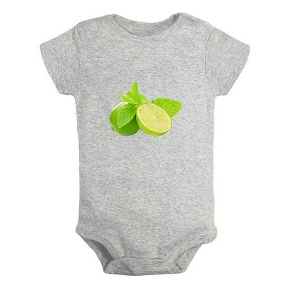 Baby Unisex Fruit Lime Design Rompers Newborn Baby Bodysuits Infant Jumpsuits Kids Cotton Graphic One-Piece Outfits
