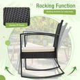 thumbnail image 4 of Homall Patio Furniture Set Outdoor Rocker All Weather PP Rocking Chair with Cushion Set of 3, White, 4 of 7