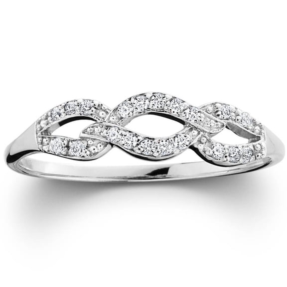 Pompeii 1/10ct Petite Diamond Infinity Ring 10K White Gold (G/H,I2-I3)