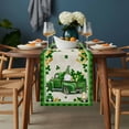 thumbnail image 2 of St. Patrick's Day Table Runner - 90 Inch Long, Kitchen Dining Table Runner Dresser Scarves, Gnomes Truck Shamrocks Gold Coin Plaid Farmhouse Decor for Coffee Tables Wedding Party Banquet, 2 of 8