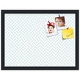 thumbnail image 2 of PinPix 20x15 Custom Cork Bulletin Board Lattice White Aqua Poster Board Has a Fabric Style Canvas Finish, Framed in Lattice White Aqua, by ArtToFrames (PinPix-1817), 2 of 5