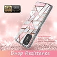 thumbnail image 5 of Samsung Galaxy A42 5G Case, Rosebono Hybrid Bling Glitter Sparkle Laser Pink Polygon Geometric Marble Graphic Fashion Cute Colorful Skin Cover Case for Samsung Galaxy A42 5G, 5 of 5