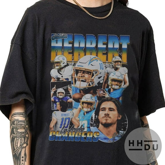 Justin Herbert 90s Vintage Bootleg Style T-Shirt, Classic Retro Graphic Unisex Tee Gift For Men and Women