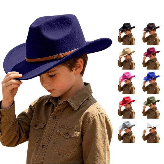 PMVFHDE Adjustable Size Western Style Cowboy Sun Hat For Boys Girls