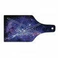 thumbnail image 1 of Galaxy Cutting Board, Futuristic Starry Sky Galaxy Illustraiton Pattern Universe Outer Space, Decorative Tempered Glass Cutting and Serving Board, Wine Bottle Shape, Purple Black, by Ambesonne, 1 of 1