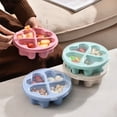 thumbnail image 6 of Food Container Green Heart Shaped Snack Box with Lid Four Sections Stackable Bento Box for Fruits Candy Lunch Storage, 6 of 6