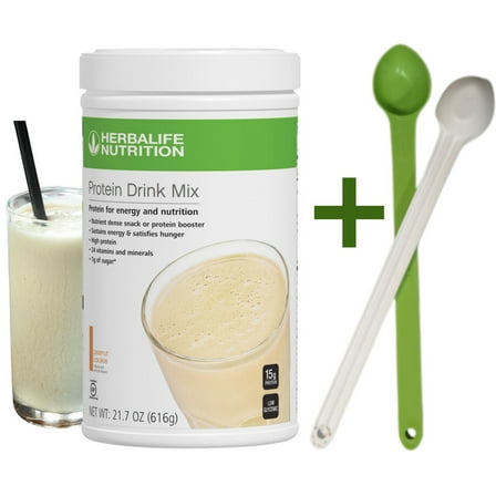 Protein Drink Mix Herba life. - Peanut Cookie Flavored Soy Protein (616 g/21.7 Oz.) with Spoon