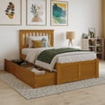 thumbnail image 1 of Mission Lit Plateforme Simple en Bois avec Pied de Lit et Tiroirs de Rangement, Couleur Caramel Pâle, 1 of 15