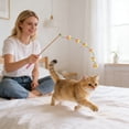 thumbnail image 4 of EGNMCR Real Wood Cats Wand Toy Long Handle Teaser With Boll Interactive Cats Exercise Toy For Indoor Cats Lasting Scratch Counteractive Cats Fishing Pole Polyester cat toy, 4 of 6