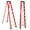 Red, variant on 5-Step Foldable Step Ladder Stool with anti slip wide pedals, lightweight and easy to carry handle folding ladder, multi-purpose steel ladder for Kitchen, Household, 330LBS