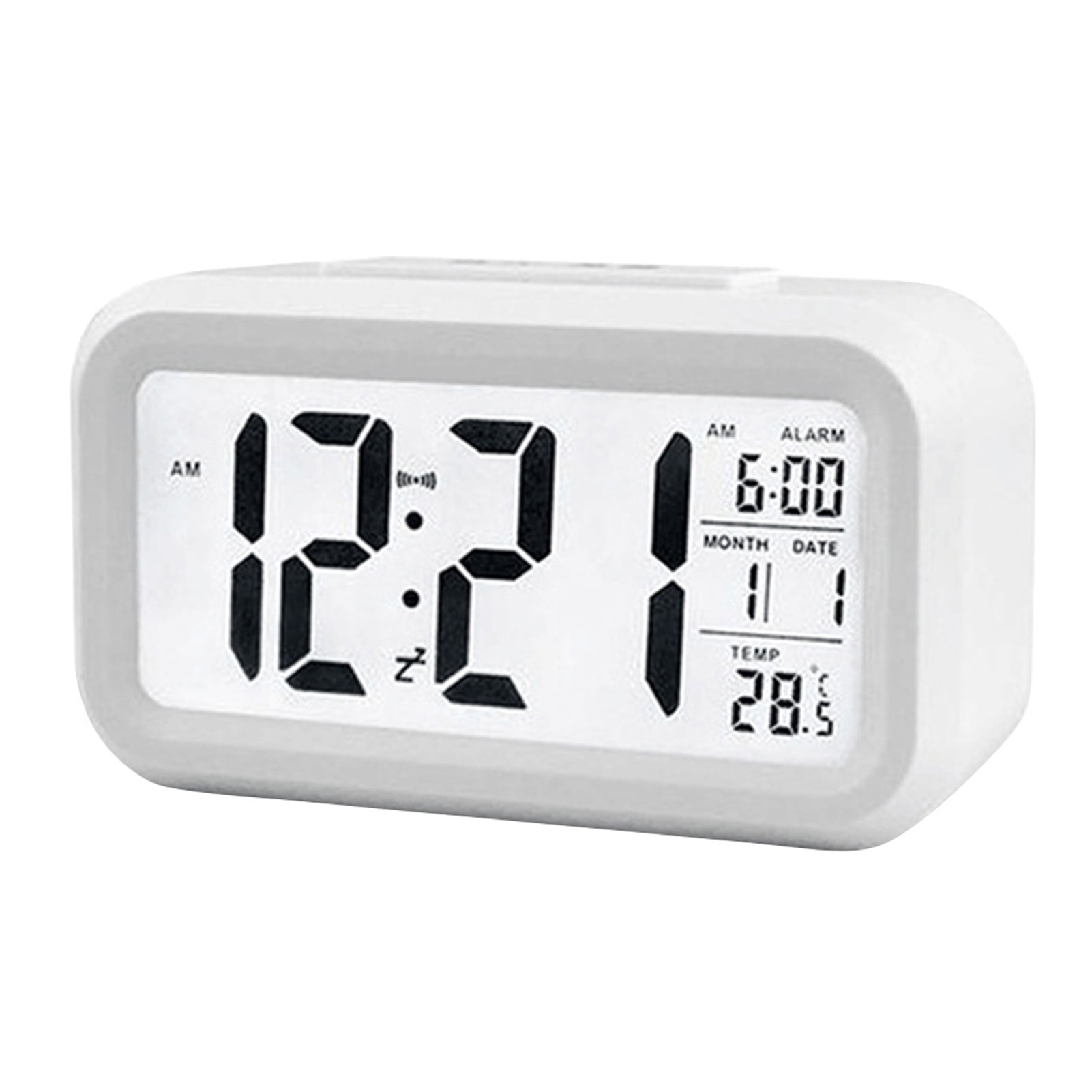 Digital alarm clock with temperature display 3.3 LCD display with blue LED backlight DCF radio-controlled alarm clock/travel alarm Bearware Indoor | Snooze function 