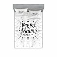 thumbnail image 2 of Saying Bedding Set with Sheet & Covers, Sleep Less Dream More Lettering on Sunbursting Rays Frame on the Ink Background, Printed Bedroom Decor 2 Shams, 4 Sizes, Black and White, by Ambesonne, 2 of 3