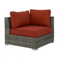 thumbnail image 6 of Poundex Furntiure Wicker-Fabric Outdoor Loveseat-Ottoman Three piece in Red, 6 of 6