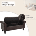 thumbnail image 5 of AVAWING Upgraded Armed Storage Bench, Leather Upholstered Ottoman for Living Room & Bedroom, Brown, 5 of 8
