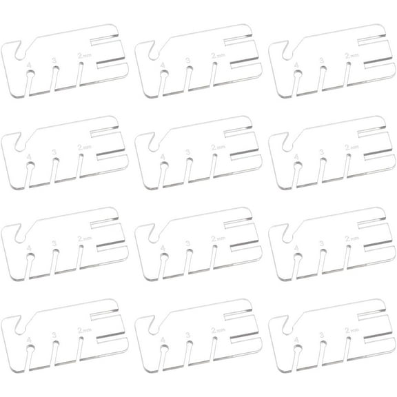 12Pcs Acrylic Crochet Knitting Loom Board Rectangle Clear 2.95x5.95x0.25cm