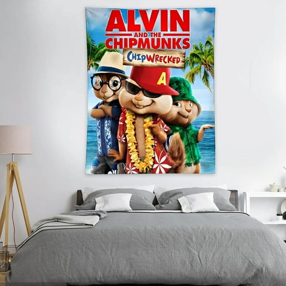 YOUYONGZHI Alvin and The Chipmunks-Theme Anti-pilling Tapestry Gift Wall Hanging Backdrop for Room Bedroom Girls Fans Background Banner Party Birthday Supplies Decor
