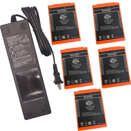 5x BA225031 6V 2100mAh Battery + 1x QA109600 Battery Charger For HBC Crane Remote