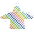 thumbnail image 7 of Pastel Color Checkered Pattern Blanket Hoodies for Kids 6-13YR Oversize Wearable Blanket Hoodies for Boys Girls Teens, 7 of 7