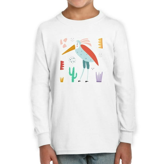 Funny Kids Heron Drawing Long Sleeve Toddler -Image by Shutterstock, 2 Toddler