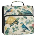 thumbnail image 2 of Water-Resistant 3-Ring Binder Organizer with Multiple Pockets Zipper Binder Bag for Office Colorful Turtles and Birds Pattern, 2 of 8