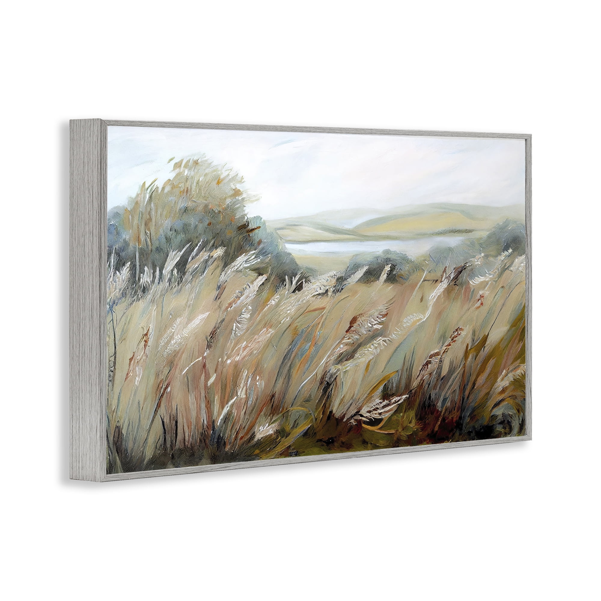 Windy Meadow Distortion Gray Framed Giclee Art, design by Sasha