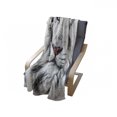 thumbnail image 3 of Safari Soft Flannel Fleece Blanket, White Tiger Wintertime Rare Animal Portrait Eyes Calm Noble Beast Photography, Cozy Plush for Indoor and Outdoor Use, 60" x 80", Grey Black White, by Ambesonne, 3 of 5
