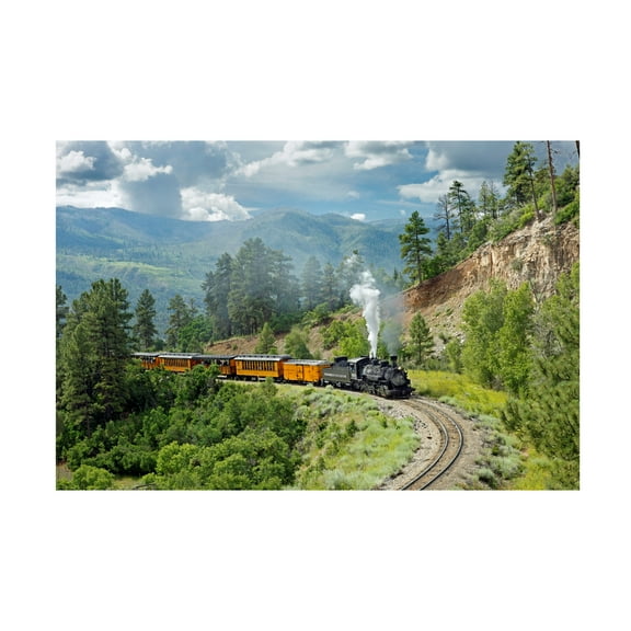 Trademark Fine Art Mike Jones Photo The Train From Bridge Canvas Wall Art - 22x32