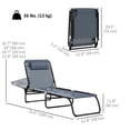 thumbnail image 3 of Outsunny 2 PCs Folding Lounge Chairs, Chaise Lounges with Headrest Grey, 3 of 10