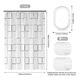 thumbnail image 2 of Cortina Baño Lavable Tela Impermeable Con Diseños+12 Ganchos Enrejado Xtellar plateado, 2 of 3