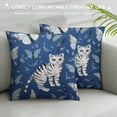 thumbnail image 3 of GOSMITH  Blue Butterfly Cats Pillow Covers Trimmed Pillow Cover Cushion Case for Bed Couch Sofa Farmhouse Decorative,, 3 of 5
