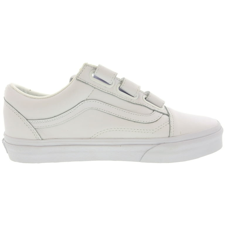 Vans Old Skool V Mono Leather White Ankle High Skateboarding Shoe 9M 7.5M