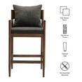 thumbnail image 3 of Bar Stool Chair Barstool, Dark Gray, Fabric, Wood, Bar Pub Cafe Bistro Dining Kitchen Hospitality Restaurant, Modern Contemporary, HB37884, 3 of 9