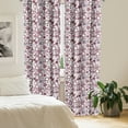 thumbnail image 2 of Ambesonne Geometric Window Curtains, Abstract Square Shape, Each 28" W x 84" L, Brown Purple Grey, 2 of 4