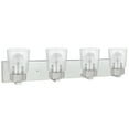 thumbnail image 2 of Aspen Creative 62245 Four-Light Metal Bathroom Vanity Wall Light Fixture, 32" Wide, Transitional Design in Brushed Nickel, 2 of 5