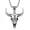 B01-Silver, variant on Bull Skull Necklace for Men 925 Sterling Silver Men's Gothic Bison Skull Pendant Necklace Western Cowboy Jewelry Punk Buffalo Skull Amulet Gift for Him