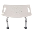 thumbnail image 2 of Kepooman 22" Shower Chair Bath Bench, Adjustable Shower Stools for Seniors, Elderly, Disabled, Shower Bench Seat Without Back, White, 2 of 7