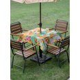 thumbnail image 4 of Outdoor Tablecloth with Umbrella Hole for Patio/Picnic/Party/Camping, Tropical Palm Leaves Waterproof Table Cloth Square Cover Washable, Summer Ocean Surfboard Pineapple Floral (60"x 60"), 4 of 9