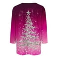 thumbnail image 4 of Christmas 3/4 Sleeve T Shirts for Women Plus Size T Shirt Crew Neck Casual Tops Fashion Printed Round Neck Tops, 4 of 5
