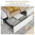 thumbnail image 6 of Sha Cerlin White Queen Leather Platform Bed Frame with 4 Storage Drawers & Adjustable Headboard, Adult, 6 of 7