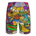 thumbnail image 6 of Men's Simpsons Beach Shorts Hot Summer Swim Trunks Sports Running Bathing Suits with Mesh Lining, 6 of 6