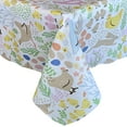 thumbnail image 4 of Home Bargains Plus Rectangle Fabric Tablecloth for Barbecue Party, 60 x 84 Inch, Rabbits and Chickens Print, Indoor Outdoor Wrinkle and Stain Resistant Table Cover, Multicolor Farm Animals, 4 of 8