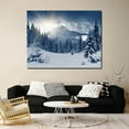 thumbnail image 5 of HFDF Canvas Wall Art Winter Mountain Snow Covered Trees Pictures Modern Wall Decor Gallery Canvas Wraps Giclee Print Stretched and Ready to Hang 20x16inch Framed, 5 of 6