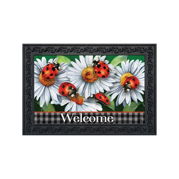 Briarwood Lane Spring Doormat 30x18 Indoor Outdoor Ladybugs and Daisies For Spring Doormat