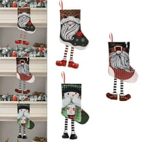 Xuniizn Christmas Stockings Bulk, Assorted Festive Xmas Stockings for Fireplace Mantel Decor, Traditional Holiday Ornaments, Christmas Decorations for Home, Cloth, Red
