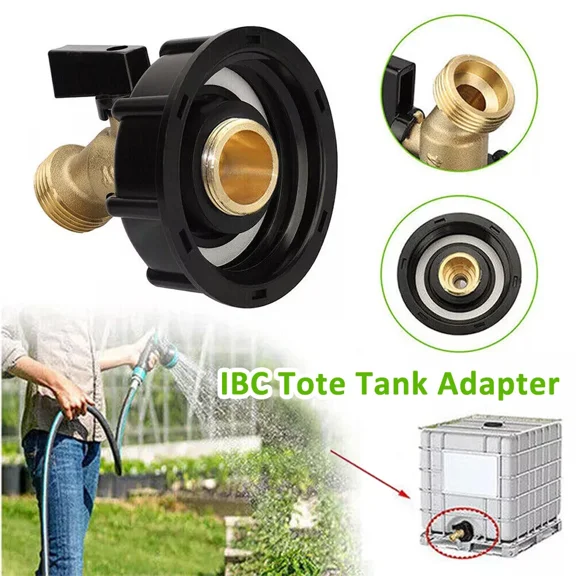 275-330 Gallon Ibc Tote Tank Adapter Hose Faucet Valve 2" Brass Coarse Thread