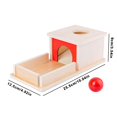 thumbnail image 2 of Kid Educational Toy Children Montessori Object Permanence Box Hammer Box Macaron Wooden Toys Coin Ball Textile Drum Drawer Box, 2 of 9