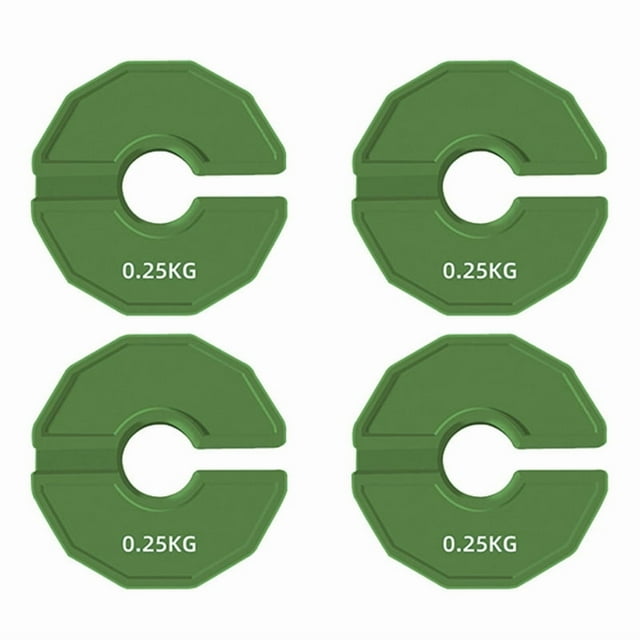 4Pcs Gym Micro-Type Plates Dumbbell Fractional Weight Plate Rubber Fractional Weight Plates Add-on Change Green 0.25KG