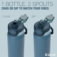 thumbnail image 3 of ZULU Powerfill Pro - Botella de agua de acero inoxidable de 24 onzas con tapa de llenado rápido, metal aislado al aspiradora de triple pared, tapa de bloqueo a prueba de fugas, beber y chug, 3 of 8